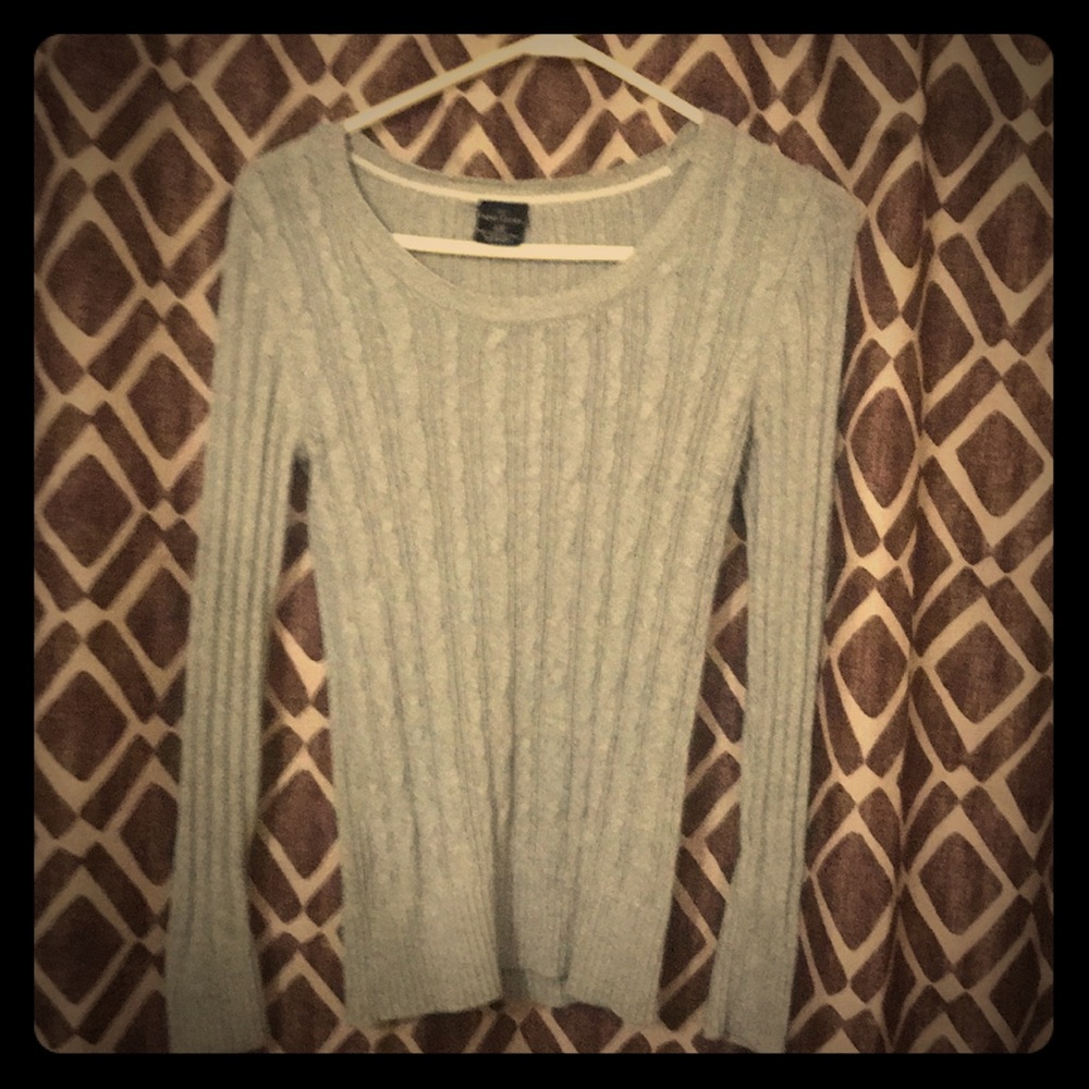 Gray cable knit sweater